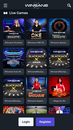 Winsane Casino Mobile Live Dealer