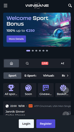Winsane Casino Mobile Sports