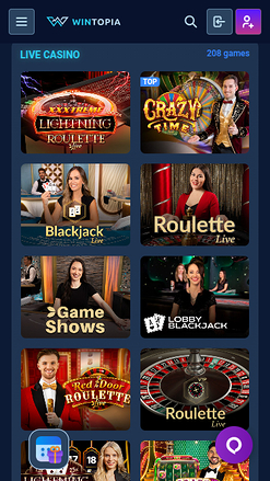 Wintopia Mobile Casino Live Dealer
