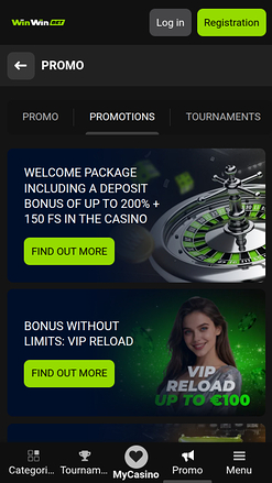 WinWin Casino Mobile Promotions