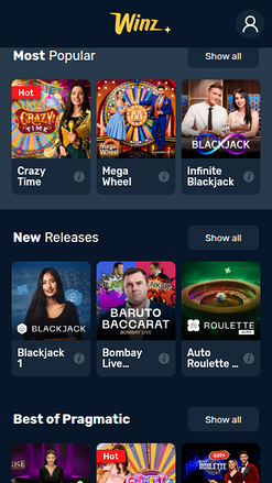 Winz Casino Mobile Live Dealer