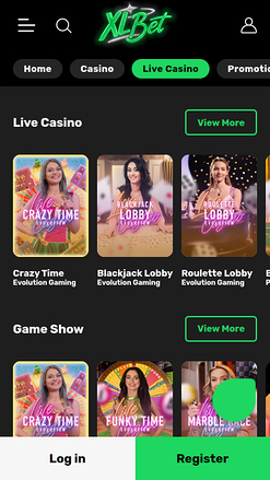 XLBet Mobile Live Dealer