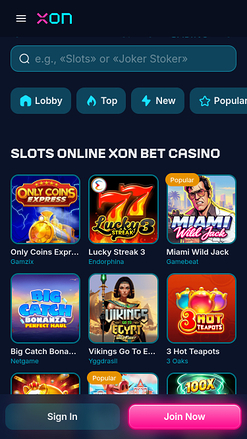 Xonbet Casino Mobile Games