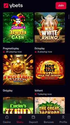 Ybets Casino Mobile Jackpot