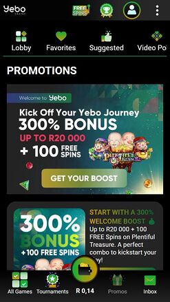 Yebo Casino Mobile Promotions