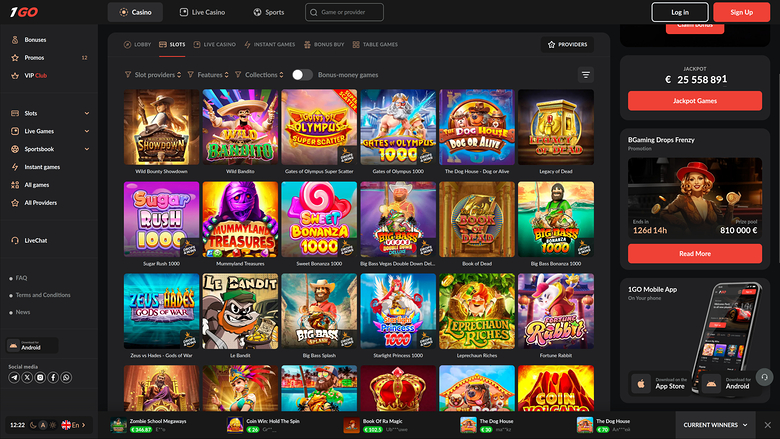 1GO Casino Desktop Games