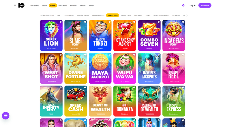 10cric Casino Desktop Jackpot