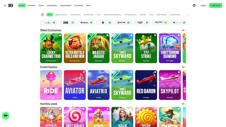 10Bet Casino Desktop Game Developers