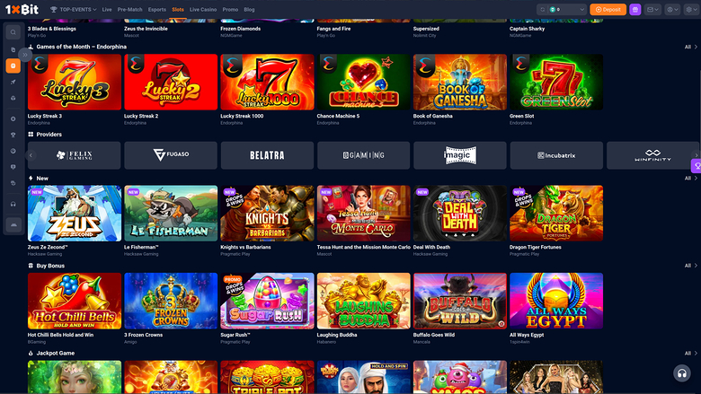 1xBit Casino Desktop Game Developers