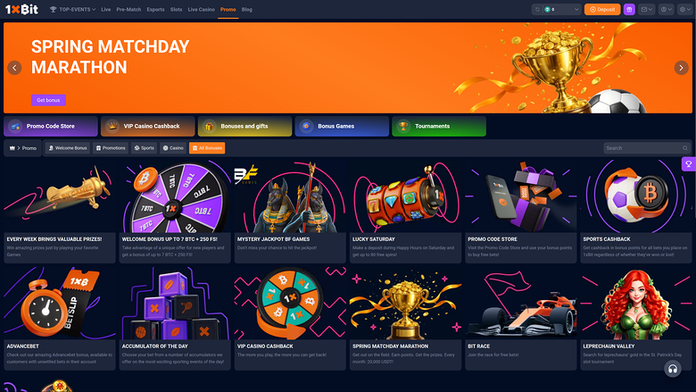 1xBit Casino Desktop Promotions
