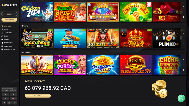 1xSlots Casino Desktop Jackpot