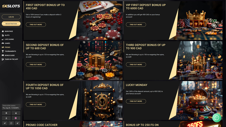 1xSlots Casino Desktop Promotions