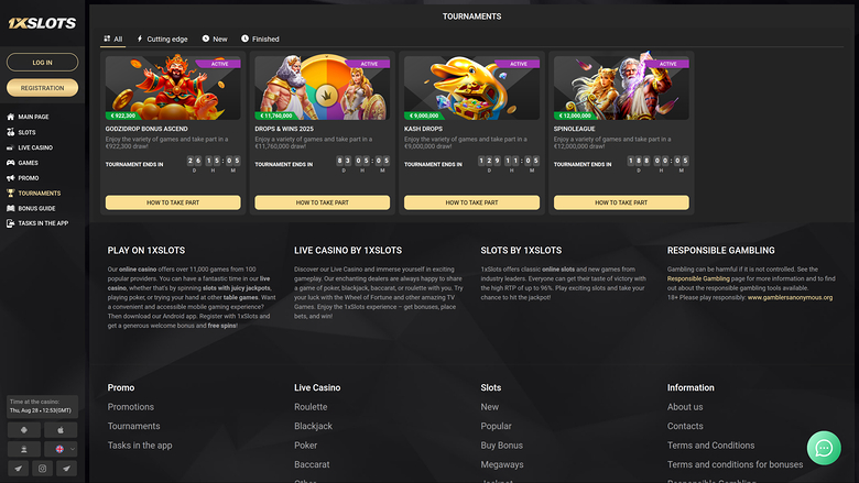 1xSlots Casino Desktop Tournaments