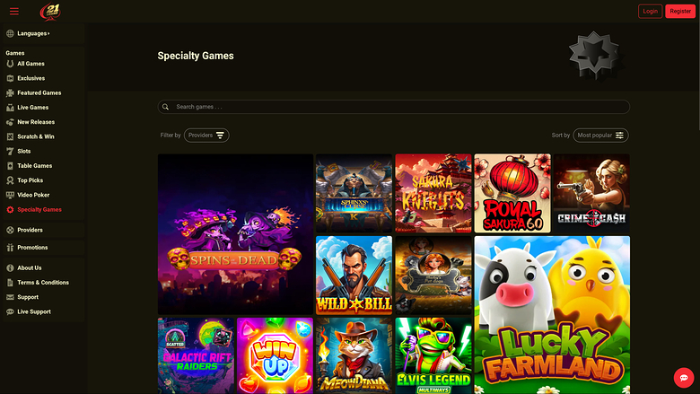 21 Grand Casino Desktop Specialty Games