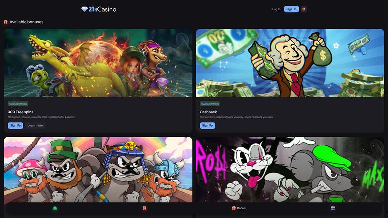 21kCasino Desktop Promotions