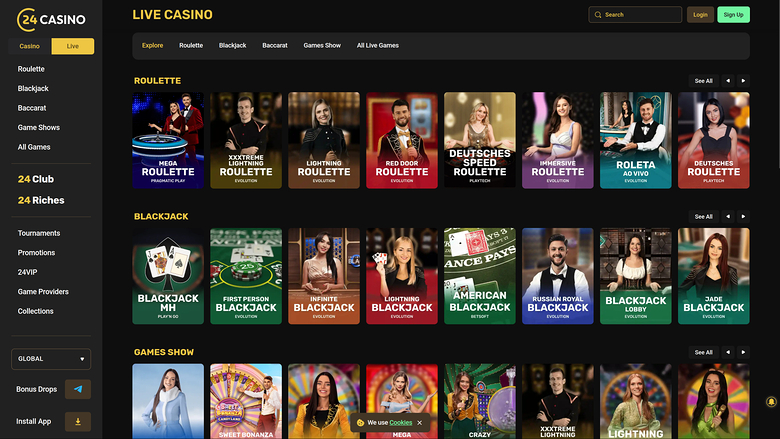 24Casino Desktop Live Dealer