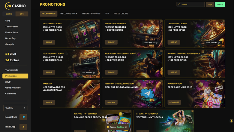 24Casino Desktop Promotions