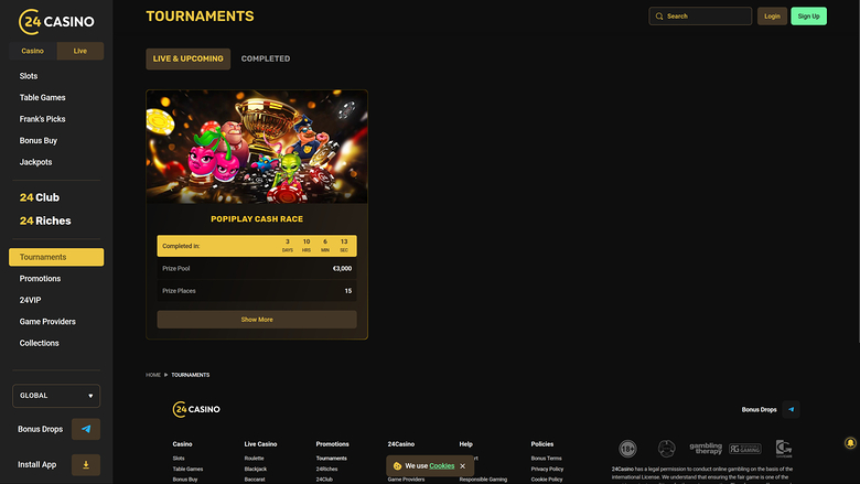 24Casino Desktop Tournaments