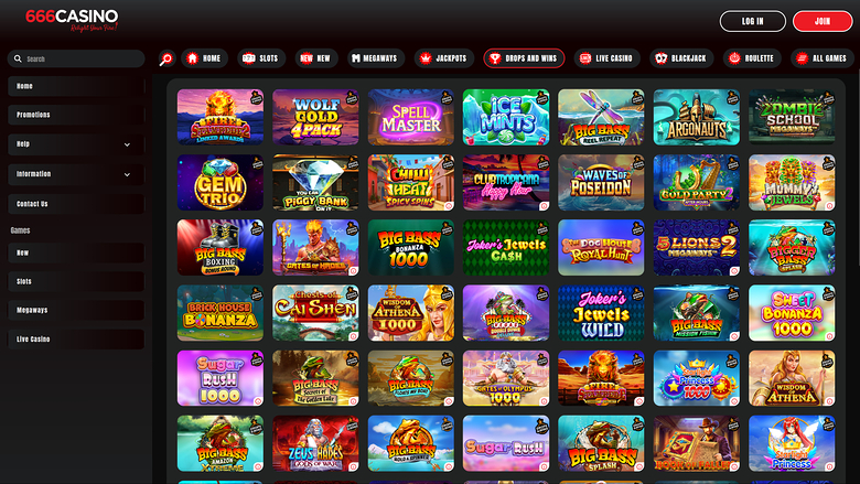 666 Casino Desktop Drops and Wins