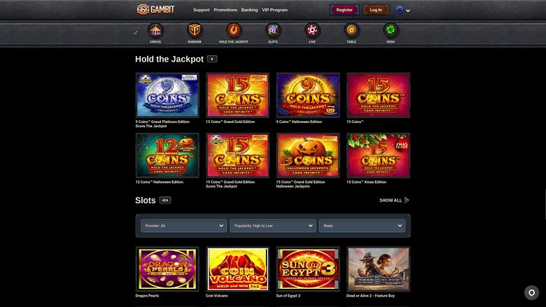 666 Gambit Casino jackpot page 