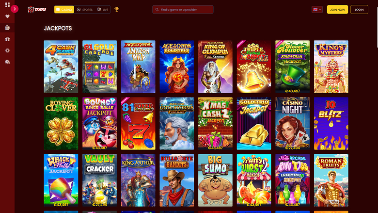 777Tigers Casino Desktop Jackpot