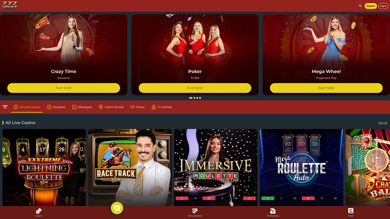 777Vault Casino Live Dealer Desktop