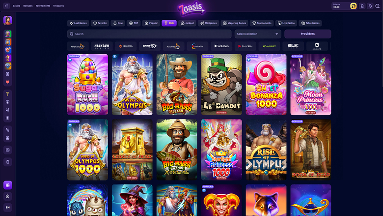 7Oasis Casino Desktop Games
