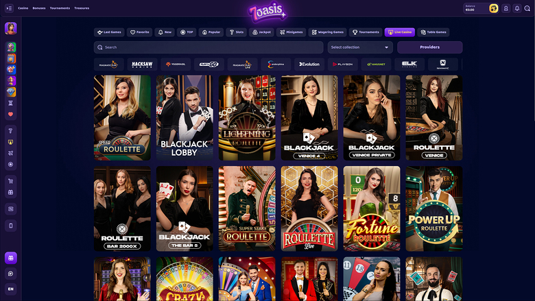 7Oasis Casino Desktop Live Dealer