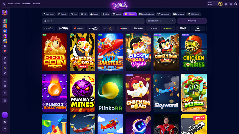 7Oasis Casino Desktop Mini Games