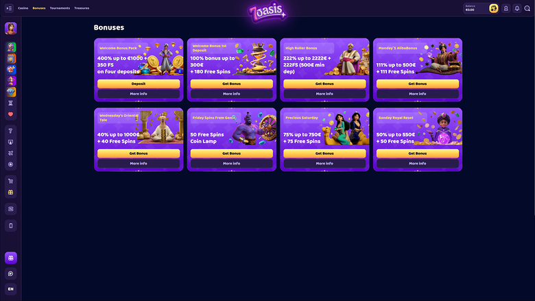 7Oasis Casino Desktop Promotions