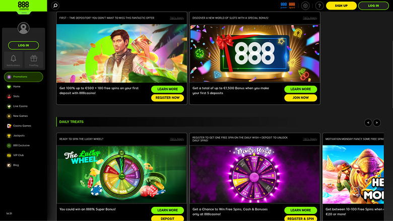 888 Casino Desktop Promotions