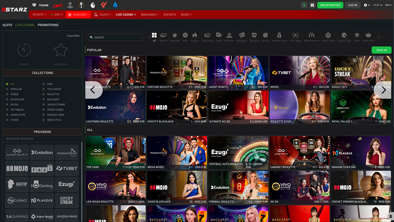 888starz.bet Casino Desktop Live Dealer