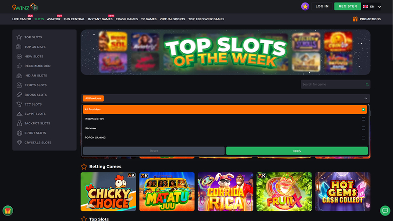 9Winz Casino Desktop Game Developers
