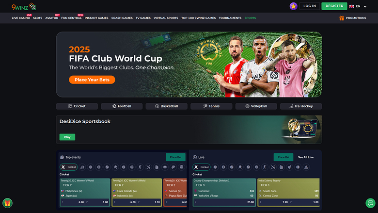9Winz Casino Desktop Sports