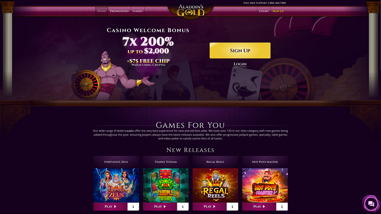 Aladdins Gold Casino Desktop Homepage
