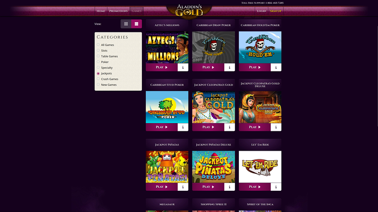 Aladdins Gold Casino Desktop Jackpot