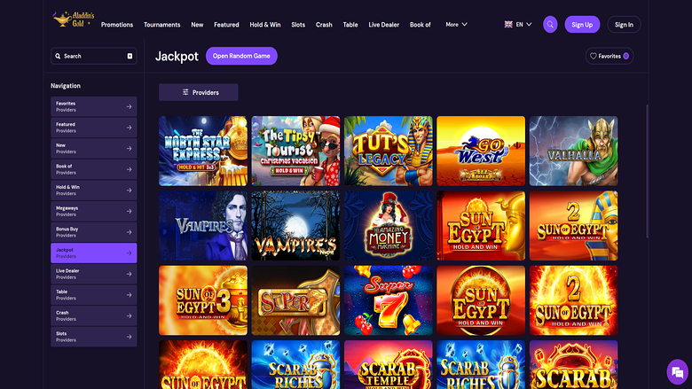AladdinsGold Casino Jackpot Desktop
