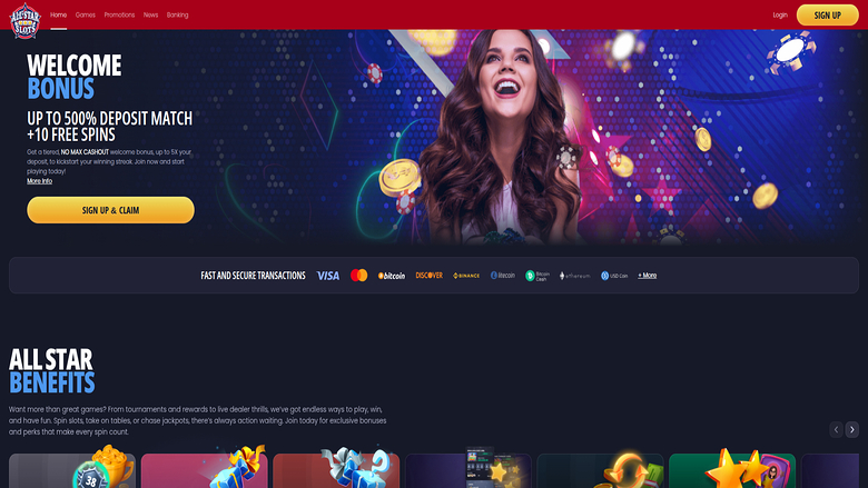 All Stars Slots Casino Desktop Homepage