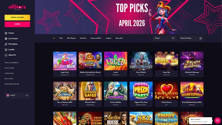 AllStarz Casino Desktop Games