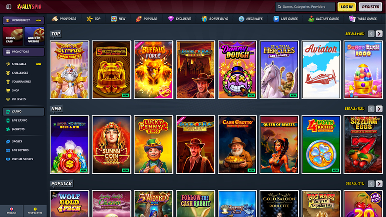 AllySpin Casino Desktop Games