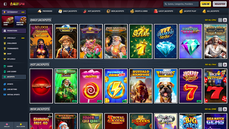 AllySpin Casino Desktop Jackpot