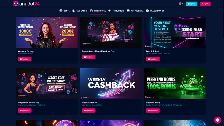 Anadol24 Casino Promotions Desktop