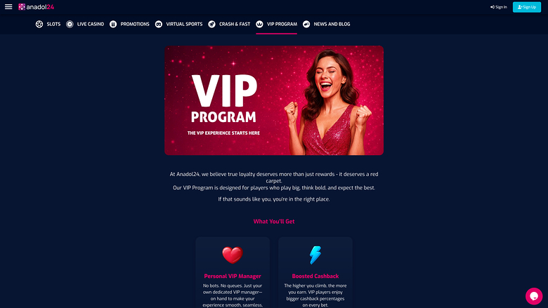 Anadol24 Casino VIP Program