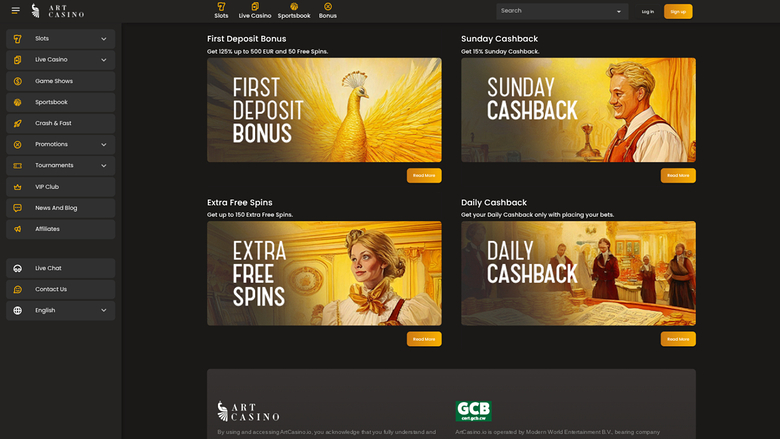 Art Casino Desktop Promotions
