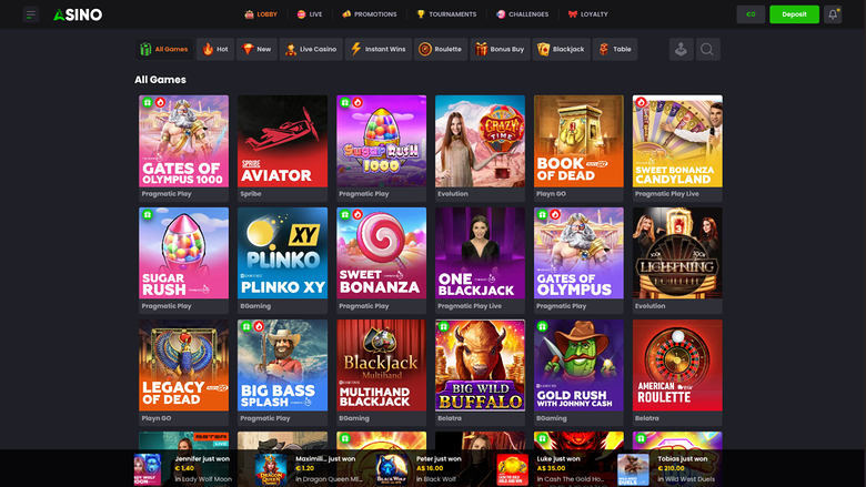 Asino Casino Desktop Games