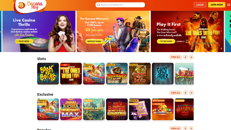 Bacana Play Casino Desktop Homepage