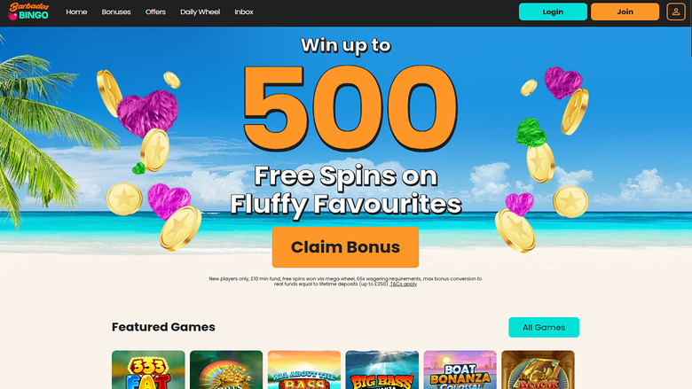 Barbados Bingo Desktop Homepage