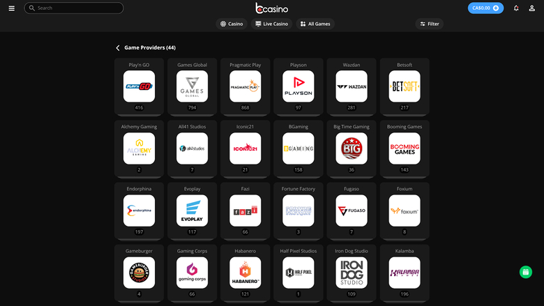 bCasino Desktop Game Developers