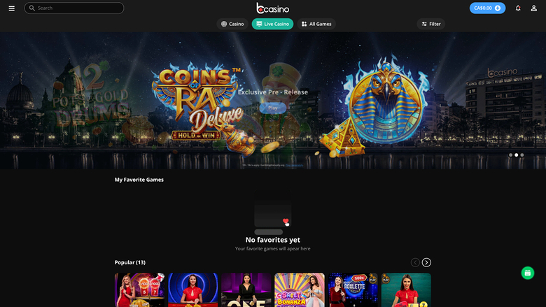 bCasino Desktop Live Dealer