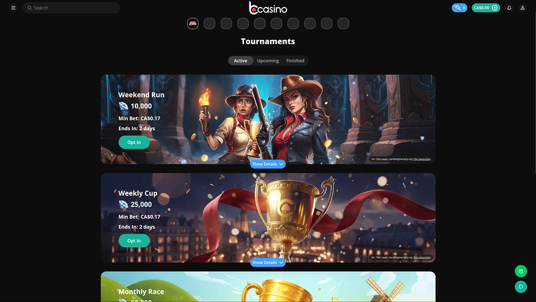 bCasino Desktop Tournaments